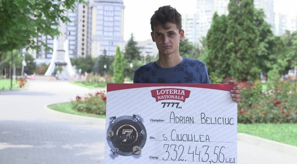 Un tânăr din Glodeni a câștigat jackpotul “Agent 7” de peste 330 000 de lei cu numai 2 lei